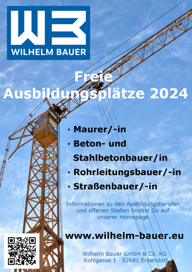 Freie Ausbildungsplätze Artikel über Freie Ausbildungsplätze 2023 bei Wilhelm Bauer